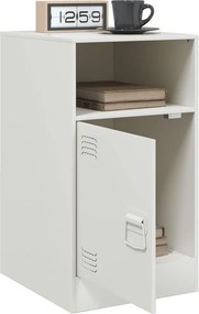vidaXL Κομοδίνο Λευκό 34,5x39x62 εκ. από Χάλυβα