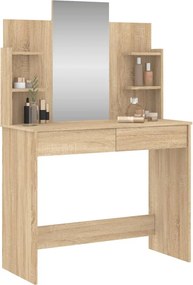 vidaXL Μπουντουάρ με Καθρέφτη Sonoma Δρυς 96 x 39 x 142 εκ.