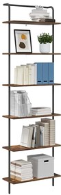 vidaXL Ράφι Βιβλίων Καπνιστή δρυς 60 x 24 x 203 εκ Επεξεργασμένο ξύλο