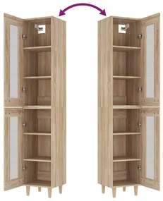 vidaXL Μπουφές Sonoma δρυς 34,5 x 34 x 180 εκ. από Επεξεργασμένο Ξύλο