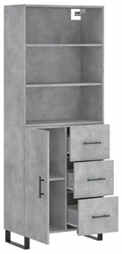 vidaXL Ντουλάπι Γκρι Σκυροδέματος 69,5x34x180 εκ. Επεξεργασμένο Ξύλο