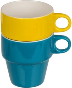 Σετ κούπες από πορσελάνη σε 4 χρώματα 9x8εκ.