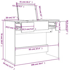 ΜΠΟΥΝΤΟΥΑΡ ΜΕ ΚΑΘΡΕΦΤΗ SONOMA ΔΡΥΣ 100X45X76 ΕΚ. 840697