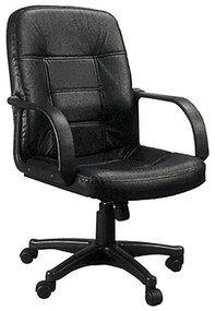 WOODWELL ΕΟ532BF1300 Πολυθρόνα Γραφείου PU Μαύρο 59x61x90/100cm ΕΟ532