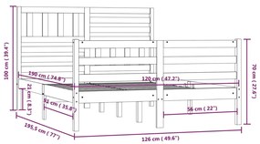 ΠΛΑΙΣΙΟ ΚΡΕΒΑΤΙΟΥ 120 X 190 ΕΚ. ΑΠΟ ΜΑΣΙΦ ΞΥΛΟ 4FT SMALL DOUBLE 3101058