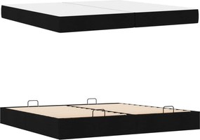 vidaXL Σκελετός κρεβατιού με στρώμα με στρώμα 2 pcs Μαύρο ύφασμα