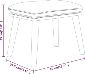 vidaXL Υποπόδιο Taupe 45 x 29,5 x 35 εκ. Υφασμάτινο