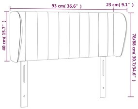 Κεφαλάρι με Πτερύγια Μπλε 93x23x78/88 εκ. Υφασμάτινο - Μπλε