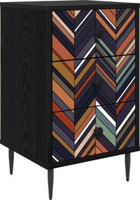 vidaXL Κομοδίνο OMMEN Μαύρη Δρυς 36 x 33 x 61 εκ. Επεξεργασμένο Ξύλο
