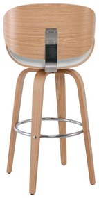 Σκαμπώ GOMEZ Bar Φυσικό/PU Άσπρο 54x57x76/107cm