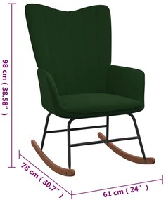 Κουνιστή Πολυθρόνα Σκούρο Πράσινο Βελούδινη - Πράσινο