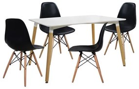 Set dining table 5 pieces Table minimal 120x80x73 cm- Twist Black