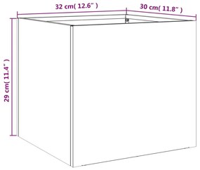 Ζαρντινιέρες 2 τεμ. Μαύρες 32x30x29εκ. από Χάλυβα Ψυχρής Έλασης - Μαύρο