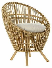 Πολυθρόνα DKD Home Decor 8424001750092 Φυσικό βαμβάκι Λευκό ρατάν (74 x 67 x 85 cm)