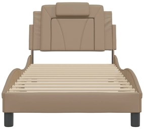 vidaXL Σκελετός Κρεβατιού Viana Χωρίς Στρώμα Καπουτσίνο 80x200 εκ. Συνθ. Δέρμα