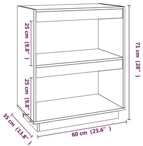 Βιβλιοθήκη 60 x 35 x 71 εκ. από Μασίφ Ξύλο Πεύκου - Καφέ