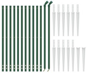 vidaXL Συρματόπλεγμα Περίφραξης Πράσινο 1,1 x 25 μ. με Καρφωτές Βάσεις