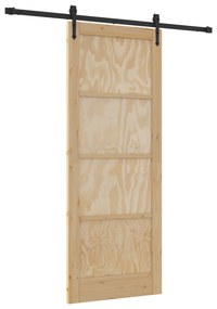 vidaXL Συρόμενη Πόρτα με Σετ Εξαρτημάτων 83x211 cm Συμπαγές Ξύλο Πεύκου