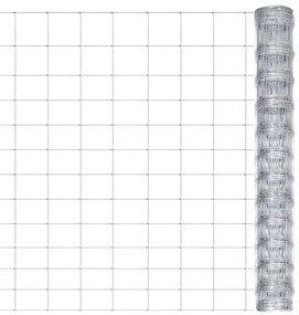 vidaXL Συρματόπλεγμα Περίφραξης Ασημί 50 x 1,25 μ. από Γαλβαν. Ατσάλι