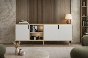 Κονσόλα Sapphire Δρυς / Λευκό FLEFLOR 180x45x80