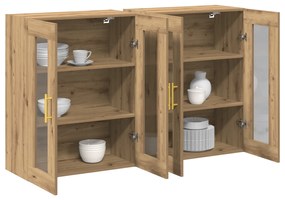 vidaXL Κρεμαστά Ντουλάπια 2 τεμάχια Καρυδιά 69,5x34x90 εκ Επεξεργασμένο Ξύλο
