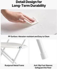 VEVOR 6 Pack Folding Chairs Portable Plastic Chairs with Heavy Duty Metal Frame