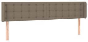 vidaXL Κεφαλάρι Κρεβατιού LED Taupe 163x16x78/88 εκ. Υφασμάτινο