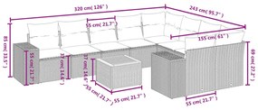 Σετ Καναπέ Κήπου 10 τεμ. Μπεζ Συνθετικό Ρατάν με Μαξιλάρια - Μπεζ