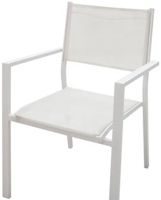 Τραπεζαρία Zacreta-Kliton σετ 5τεμ pakoworld αλουμίνιο σε λευκή απόχρωση 150x80x74εκ