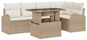 vidaXL Σετ Καναπέ Κήπου 6 pcs μπεζ και κρεμ 100 x 55 x 73 εκ
