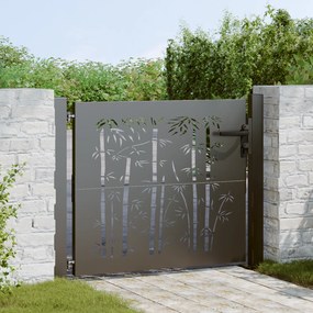 vidaXL Πύλη Κήπου, Πύλη Κήπου 105x75 εκ Υλικό Corten Σχεδιασμός Μπαμπού