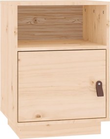 vidaXL Κομοδίνο Λευκό 40 x 34 x 55 εκ. από Μασίφ Ξύλο Πεύκου