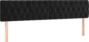 vidaXL Κρεβάτι Boxspring με Στρώμα Μαύρο 200x200 εκ. Βελούδινο