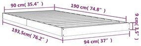 ΠΛΑΙΣΙΟ ΚΡΕΒΑΤΙΟΥ ΛΕΥΚΟ 90X190 ΕΚ. ΜΑΣΙΦ ΞΥΛΟ ΠΕΥΚΟΥ 3FT SINGLE 823480