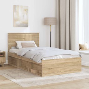vidaXL Σκελετός Κρεβατιού Sonoma Δρυς 100 x 200 cm