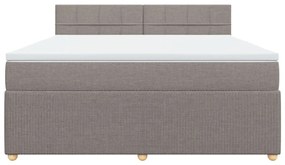 Κρεβάτι Boxspring με Στρώμα Taupe 180x200 εκ. Υφασμάτινο - Μπεζ-Γκρι