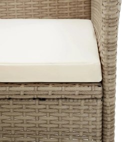 vidaXL Σετ Τραπεζαρίας Κήπου 3 Τεμαχίων Μπεζ