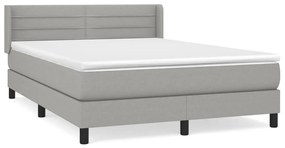 ΚΡΕΒΑΤΙ BOXSPRING ΜΕ ΣΤΡΩΜΑ ΑΝΟΙΧΤΟ ΓΚΡΙ 140X190 ΕΚ. ΥΦΑΣΜΑΤΙΝΟ 3129785