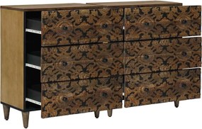 vidaXL Πλαϊνό γραφείο 2 τμχ. 60 x 33,5 x 75 εκ. Στερεό ξύλο μάνγκο