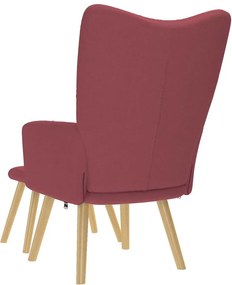 vidaXL Πολυθρόνα Relax Μπορντό Υφασμάτινη με Υποπόδιο