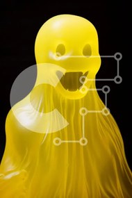 Intra Συλλεκτικό Ξύλινο Παζλ Plywood 4mm - Χαμογελώντας κίτρινο ειδώλιο Σε Ξύλινο Κουτί - Διαστάσεις: 10x10 cm – 25 κομμάτια