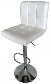 Σκαμπό μπαρ Δέρμα, Calypso 12 Λευκό, 48/42/113 εκ., Genomax Genom1219921277