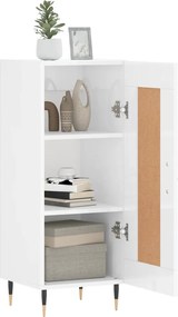 vidaXL Ντουλάπι Γυαλιστερό Λευκό 34,5x34x90 εκ. Επεξεργασμένο Ξύλο