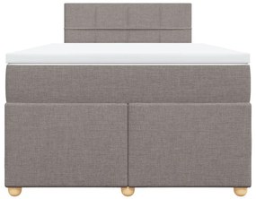 Κρεβάτι Boxspring με Στρώμα Taupe 120x190 εκ. Υφασμάτινο - Μπεζ-Γκρι