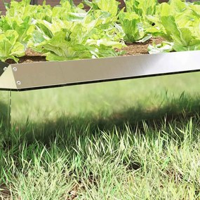 vidaXL Φράκτης σαλιγκαριών 4 pcs Ασημί 50 x 3,5 x 25 εκ