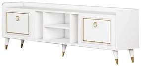 Έπιπλο Τηλεόρασης Rudy 505CRL1721 180x35x55cm White-Gold