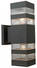 Απλίκα Φωτιστικό Τοίχου Up-Down A0296 Ε27 60W Ανθρακί IP44 Sunlight-A0296-Ανθρακί A0296