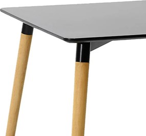 Τραπέζι Natali pakoworld MDF μαύρο-πόδια φυσικό 80x80x76εκ