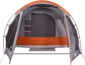 vidaXL Σκηνή Κάμπινγκ 6 Ατόμων Αδιάβροχη Γκρι