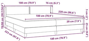 Box Spring κρεβάτι με στρώμα σκούρο μπλε 180x220 cm Βελούδινο - Μπλε